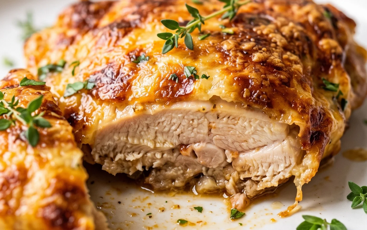 Kip uit de oven met een kaaskorstje